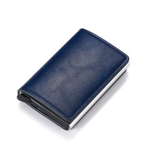  Aluminum, Metal, Leather Anti theft Wallet - Golden Buy