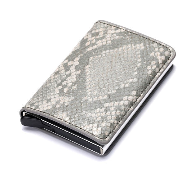  Aluminum, Metal, Leather Anti theft Wallet - Golden Buy