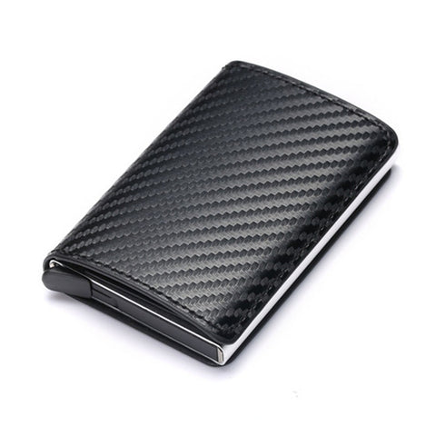  Aluminum, Metal, Leather Anti theft Wallet - Golden Buy